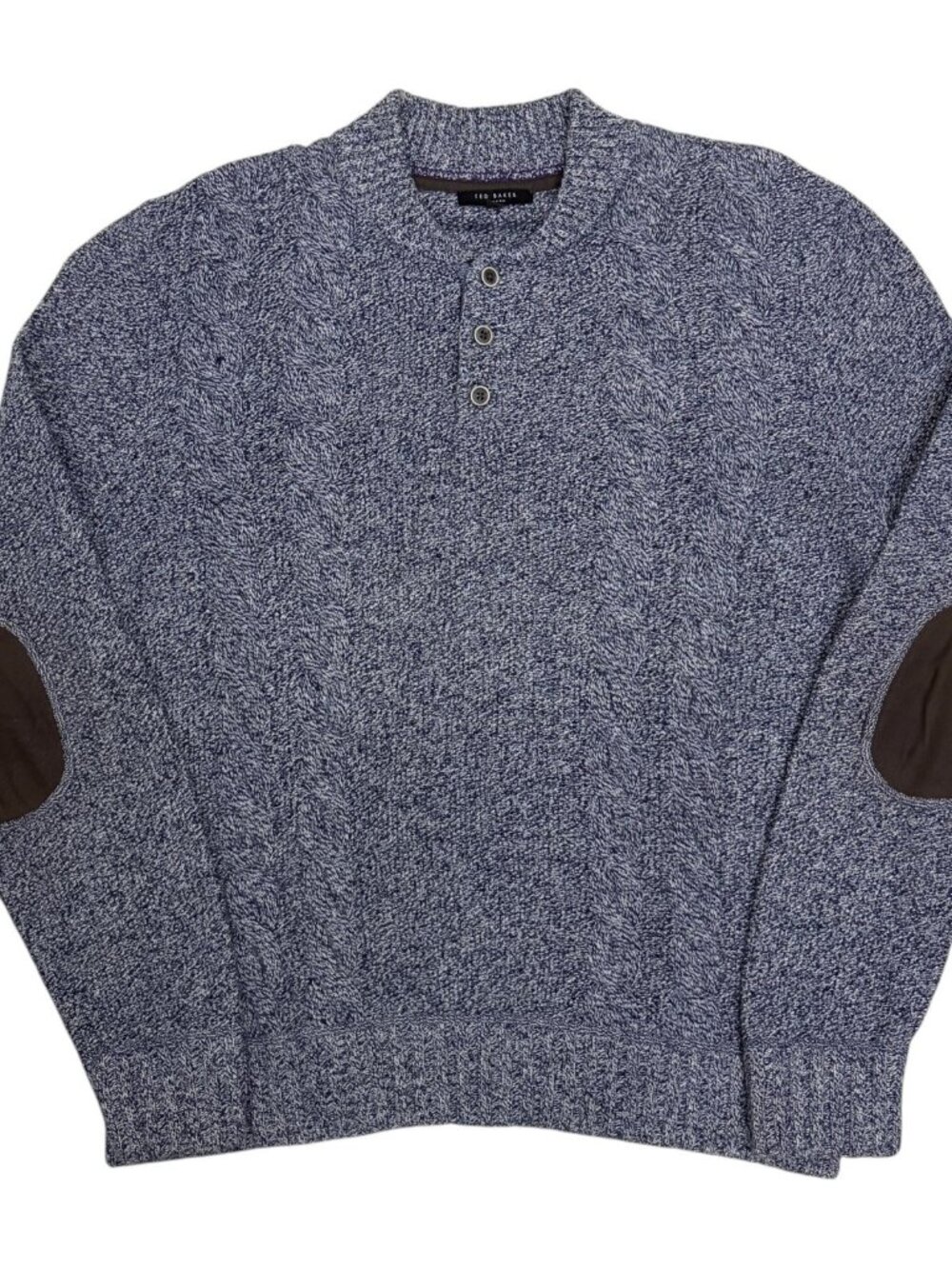 TED BAKER Cable Knit Sweater Luxury Designer Business Casual Cardigan Mens 2XL